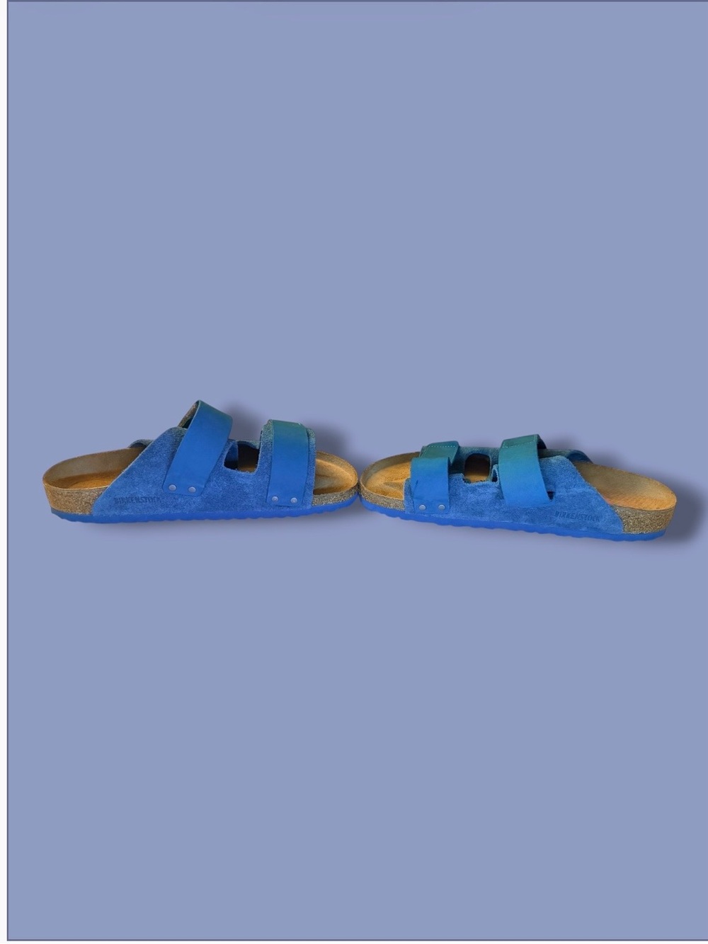 New! Birkenstock Blue Suede Two-Strap Sandals (44) (285) (US11) (No Box) - Picture 7 of 10